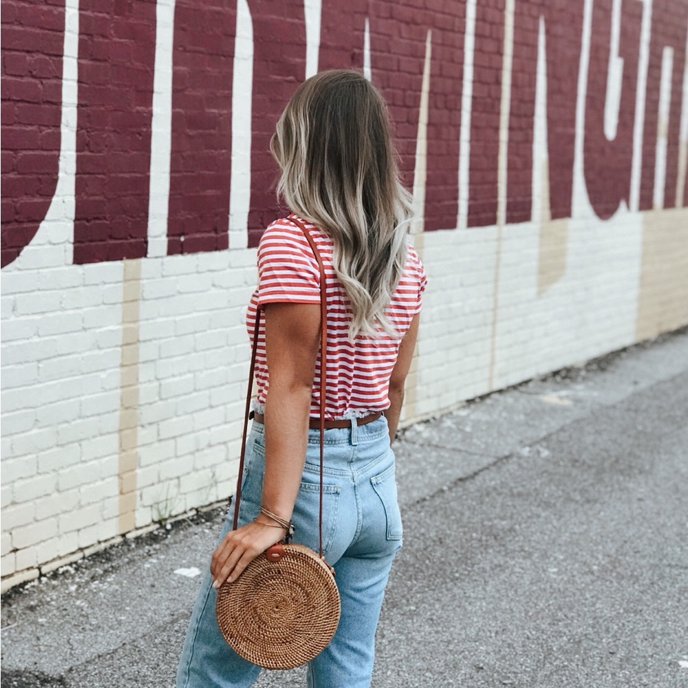 Poppy & Sage Round Woven Straw Bag